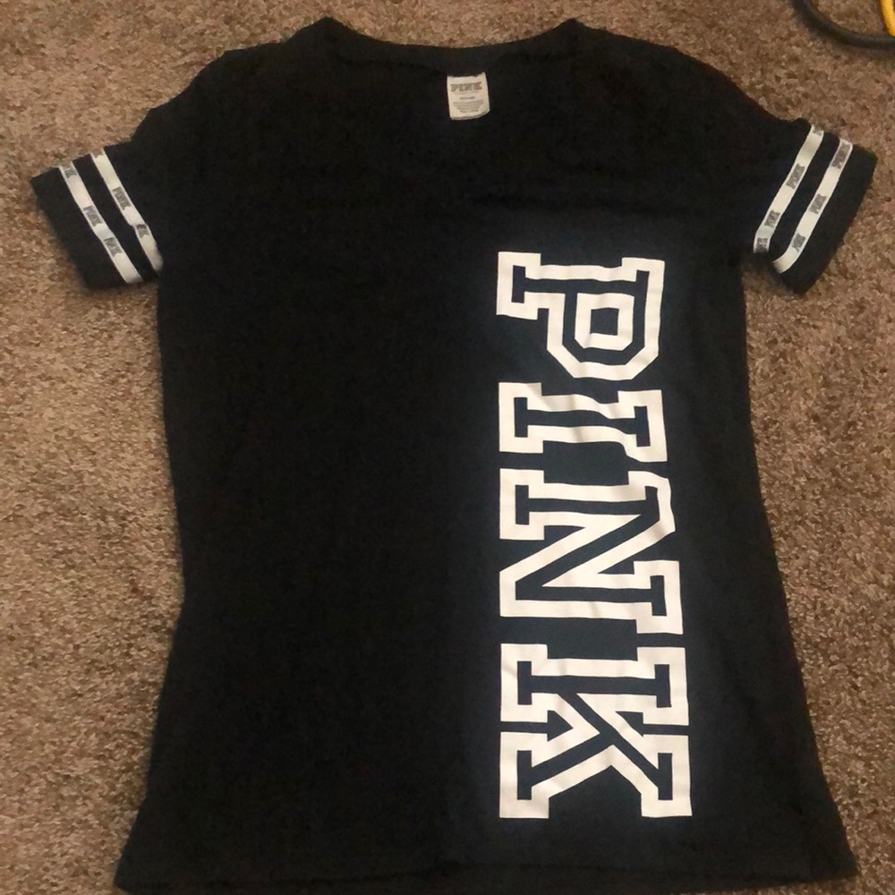 Victoria’s Secret PINK Black V-neck Shirt